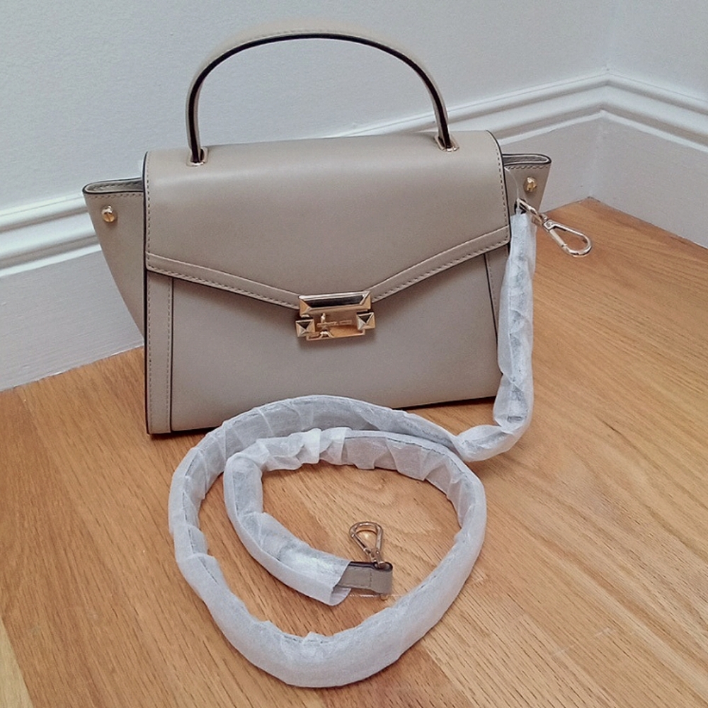 NEW! Michael Kors Whitney Fawn MD Satchel Leather
